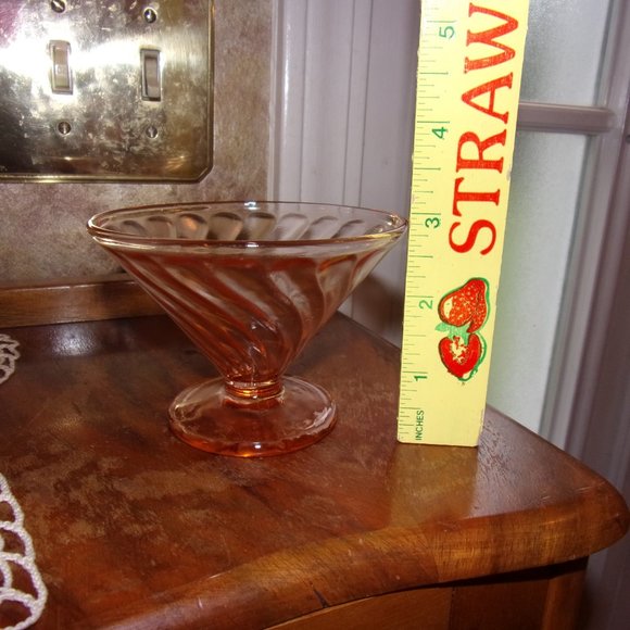 Pink Depression Glass Dining Vintage Pink Depression Glass Dessert